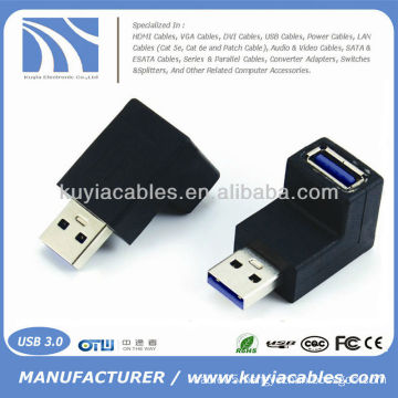 USB 3.0 A Male to A Female M/F 90 Degree Angled Adapter Plug Converter